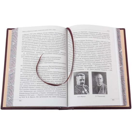 Подарункове видання «Війни в лабіринтах. Історія спеціальних служб. 1919—1930» у шкіряних палітурках з картиною на металі