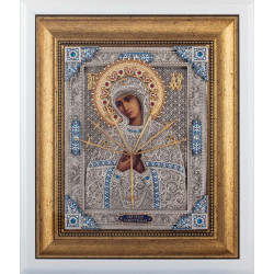 Ікона Божої Матері «Семистрільна» (позолота, сріблення, каміння, емалі)