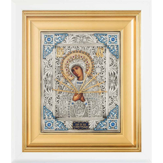 Семистрільна ікона Божої Матері з ювелірним декором