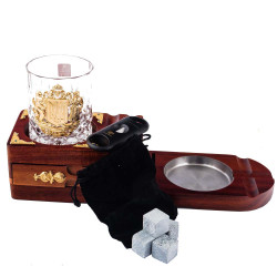 Подарунковий набір для віскі з коробкою для сигар "Тризуб"