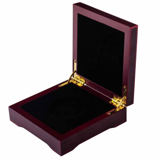 Футляр для монети 45 мм з деревини цінних порід "Воєнна розвідка України"