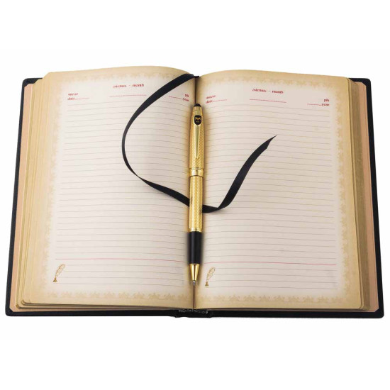 Подарунковий набір "Воєнна розвідка України". (Щоденник з ручкою TENSO з ювелірною мініатюрою)