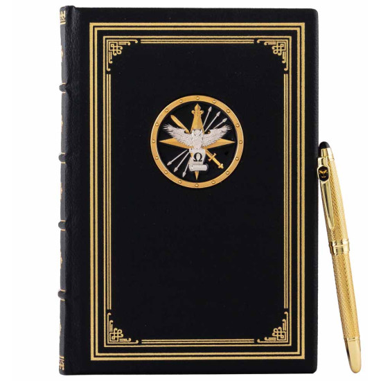 Подарунковий набір "Воєнна розвідка України". (Щоденник з ручкою TENSO з ювелірною мініатюрою)