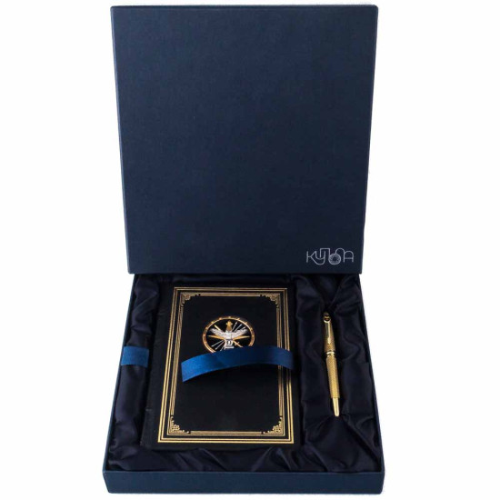 Подарунковий набір "Воєнна розвідка України". (Щоденник з ручкою TENSO з ювелірною мініатюрою)