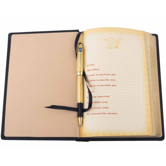  Подарунковий набір "Національна поліція України". (Щоденник з ручкою TENSO з ювелірною мініатюрою)