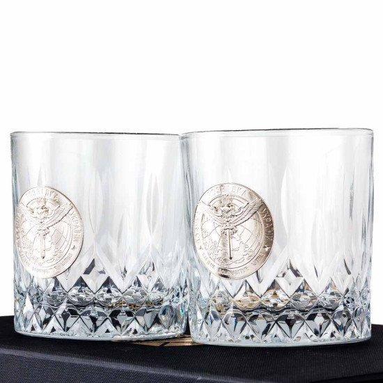 Подарунковий набір келихів Crystal Origin "Воєнна розвідка України"
