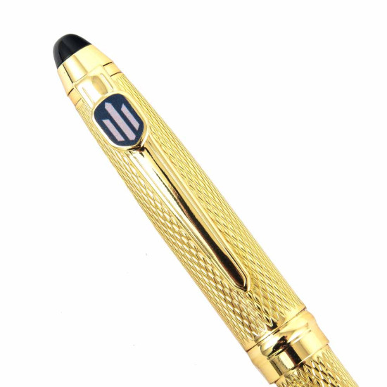 Подарунок "Ручка з мініатюрою емблеми Державного бюро розслідувань" (ручка TENSO з ювелірною мініатюрою, футляр з металевими емблемами)