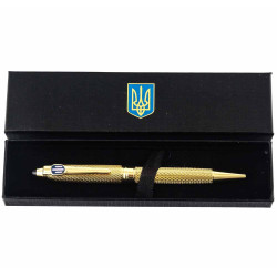 Подарунок "Ручка з мініатюрою емблеми Державного бюро розслідувань" (ручка TENSO з ювелірною мініатюрою, футляр з металевими емблемами)