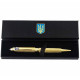 Подарунок "Ручка з мініатюрою емблеми Державного бюро розслідувань" (ручка TENSO з ювелірною мініатюрою, футляр з металевими емблемами)