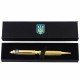 Подарунок "Ручка з мініатюрою емблеми Державного бюро розслідувань" (ручка TENSO з ювелірною мініатюрою, футляр з металевими емблемами)