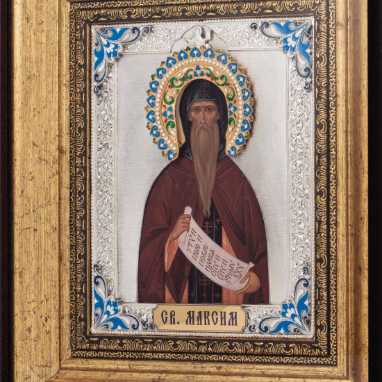 Ікона "Святий Максим Сповідник" (сріблення,позолота, емалі)