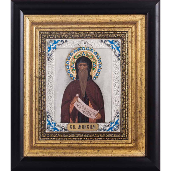 Ікона "Святий Максим Сповідник" (сріблення,позолота, емалі)