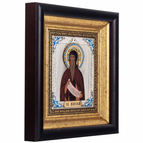 Ікона "Святий Максим Сповідник" (сріблення,позолота, емалі)
