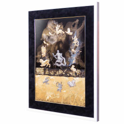 Авторське панно  "Золото і Срібло Долі" (живопис, текстурний пейзаж, метал, позолота, сріблення, ювелірне каміння). Експонат виставки ART TALENT FAIR 2025