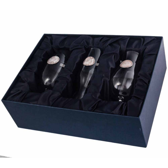 Подарунковий набір келихів для пива з богемського скла "Пивна трилогія Баварських королів"