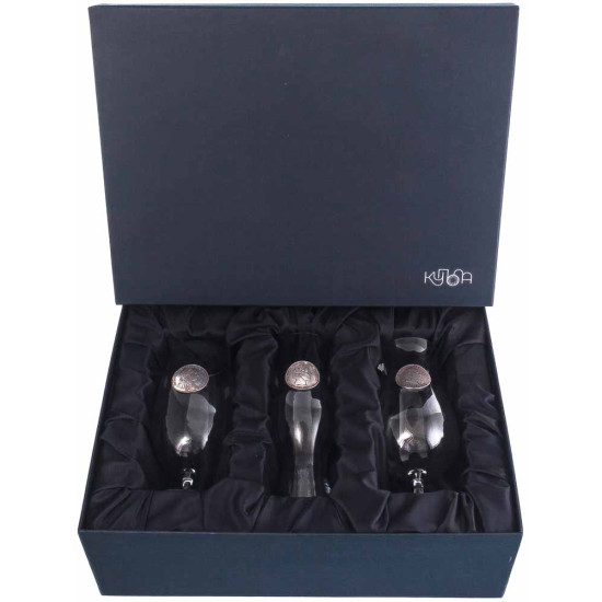 Подарунковий набір келихів для пива з богемського скла "Пивна трилогія Баварських королів"