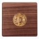 Пам'ятна монета-оберіг "Надія та оновлення" у дерев'яному футлярі з металевою позолоченою накладкою із зображенням Великого Державного Герба