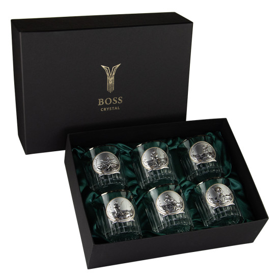 Набір 'FISHMAN', 6 келихів, сріблення, позолота