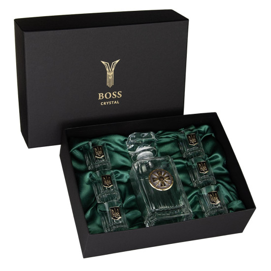 Набір горілчаний  "ГУР ЗСУ" з чарками 7 предметів