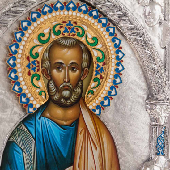Ікона "Святий апостол Петро" (метал, сріблення, позолота, емалі)