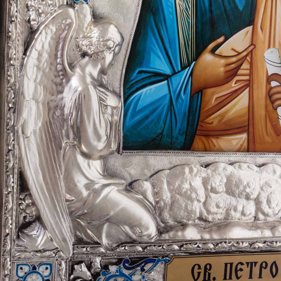 Ікона "Святий апостол Петро" (метал, сріблення, позолота, емалі)