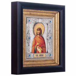 Ікона "Свята Ганна" (метал, сріблення, позолота, каміння)