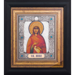 Ікона "Свята Ганна" (метал, сріблення, позолота, каміння)