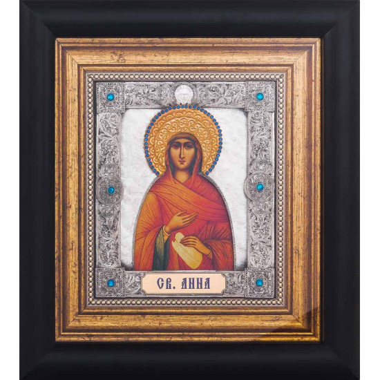 Ікона "Свята Ганна" (метал, сріблення, позолота, каміння)