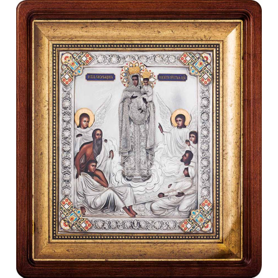 Ікона Божої Матері "Всіх Скорботних Радість" (метал, сріблення, емалі)