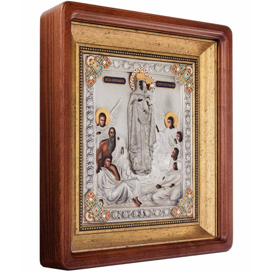 Ікона Божої Матері "Всіх Скорботних Радість" (метал, сріблення, емалі)