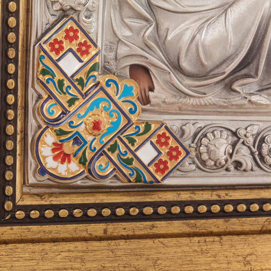 Ікона Божої Матері "Всіх Скорботних Радість" (метал, сріблення, емалі)