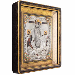 Ікона Богоматір "Всіх Скорботних Радість" (метал, сріблення, позолота, емалі)