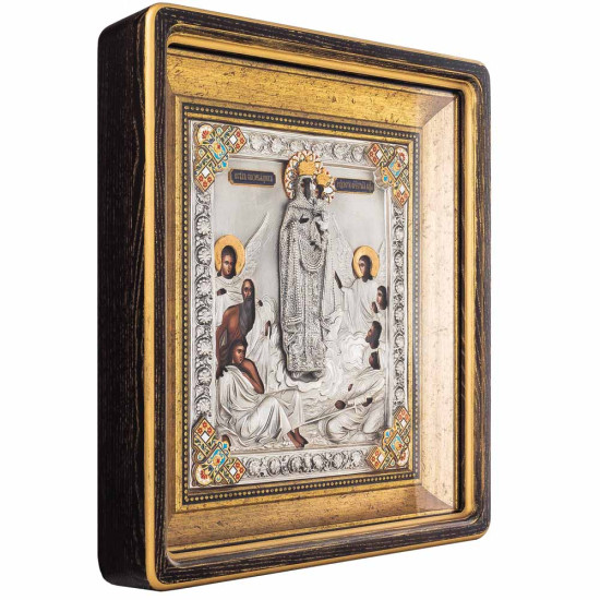 Ікона Богоматір "Всіх Скорботних Радість" (метал, сріблення, позолота, емалі)