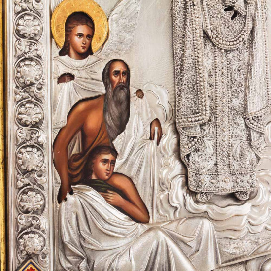 Ікона Богоматір "Всіх Скорботних Радість" (метал, сріблення, позолота, емалі)