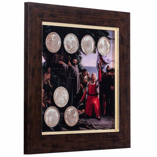 Композиція "500 років відкриття Америки: 1492-1992 з репліками монет"