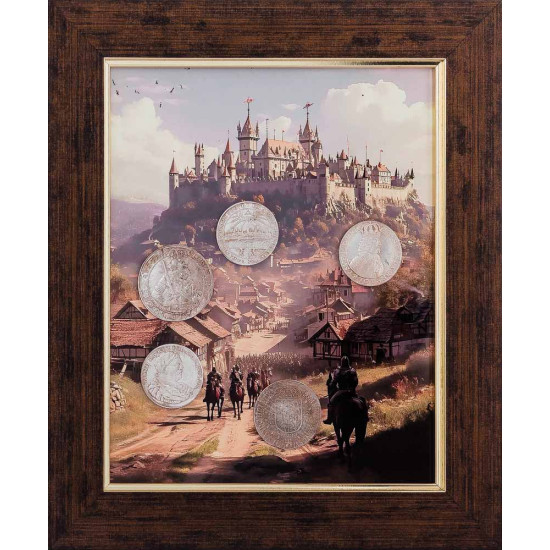 Композиція "Замок та лицарі" з історичними репліками монет
