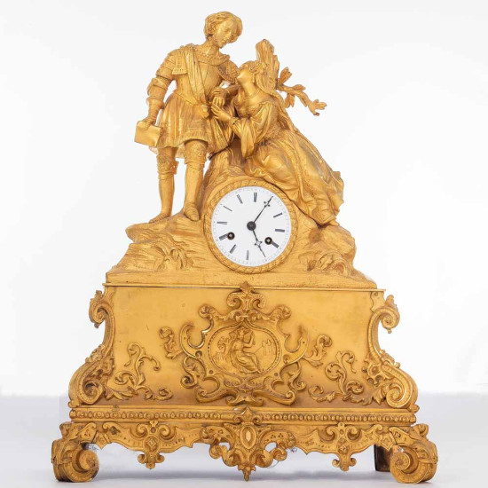 Французький камінний годинник "Лицарський романс"