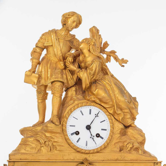 Французький камінний годинник "Лицарський романс"