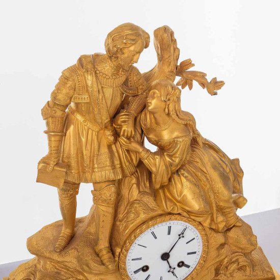 Французький камінний годинник "Лицарський романс"
