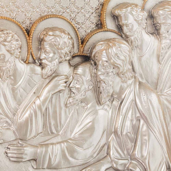 Ікона "Таємна вечеря" (метал, сріблення, позолота, емалі)