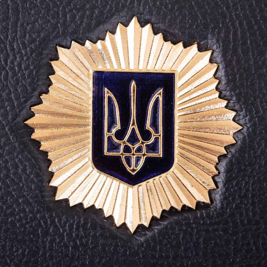 Щоденник "Національна поліція України" з металевою позолоченою накладкою з емалями