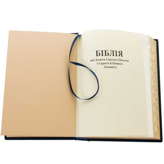 Подарункове видання Біблії з посрібленим Розп'яттям з позолотою та емалями