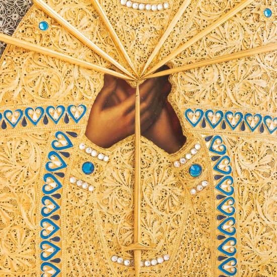 Ікона Богоматері "Семистрільна" (сріблення, позолота, емалі, каміння)