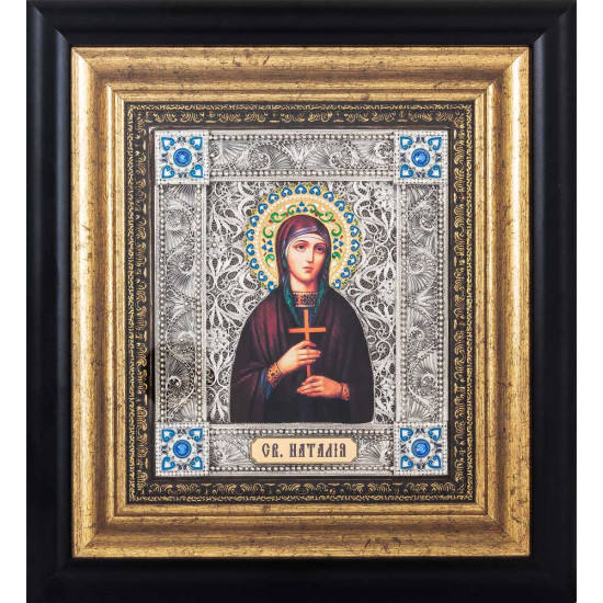 Ікона "Свята мучениця Наталія" (метал, сріблення, позолота, емалі, каміння)