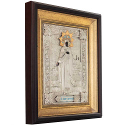 Ікона "Преподобний Агапіт Печерський" (сріблення, позолота, емалі)