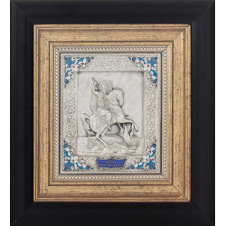 Ікона "Святий Юрій Змієборець". ("Георгій Переможець") (мідь, сріблення, емалі)