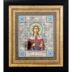 Ікона «Свята мучениця Агата» (мідь, сріблення, позолота, емалі, каміння)