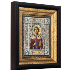 Ікона «Свята мучениця Агата» (мідь, сріблення, позолота, емалі, каміння)