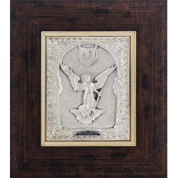 Металеве посріблене панно «Янгол-Охоронець»