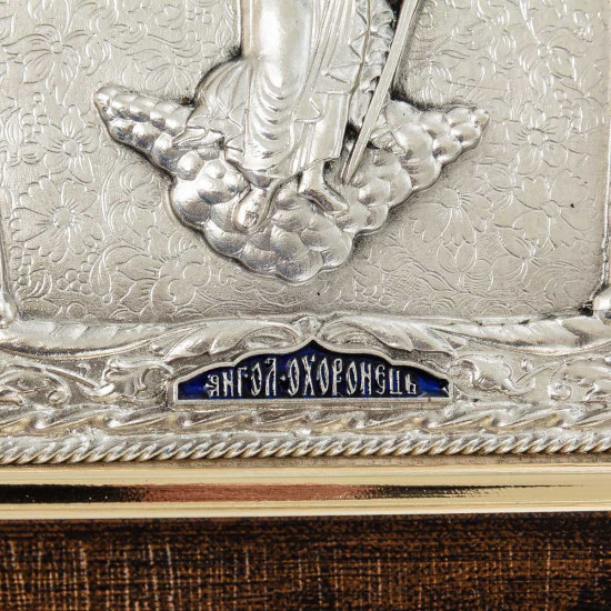 Металеве посріблене панно «Янгол-Охоронець»